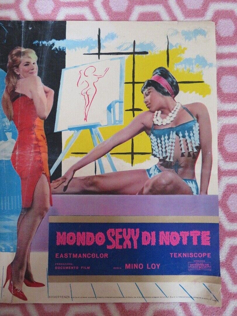 MONDO SEXY DI NOTTE/ Mondo Sexuality - A ITALIAN PHOTOBUSTA POSTER MINO LOY 1962 Movie posters