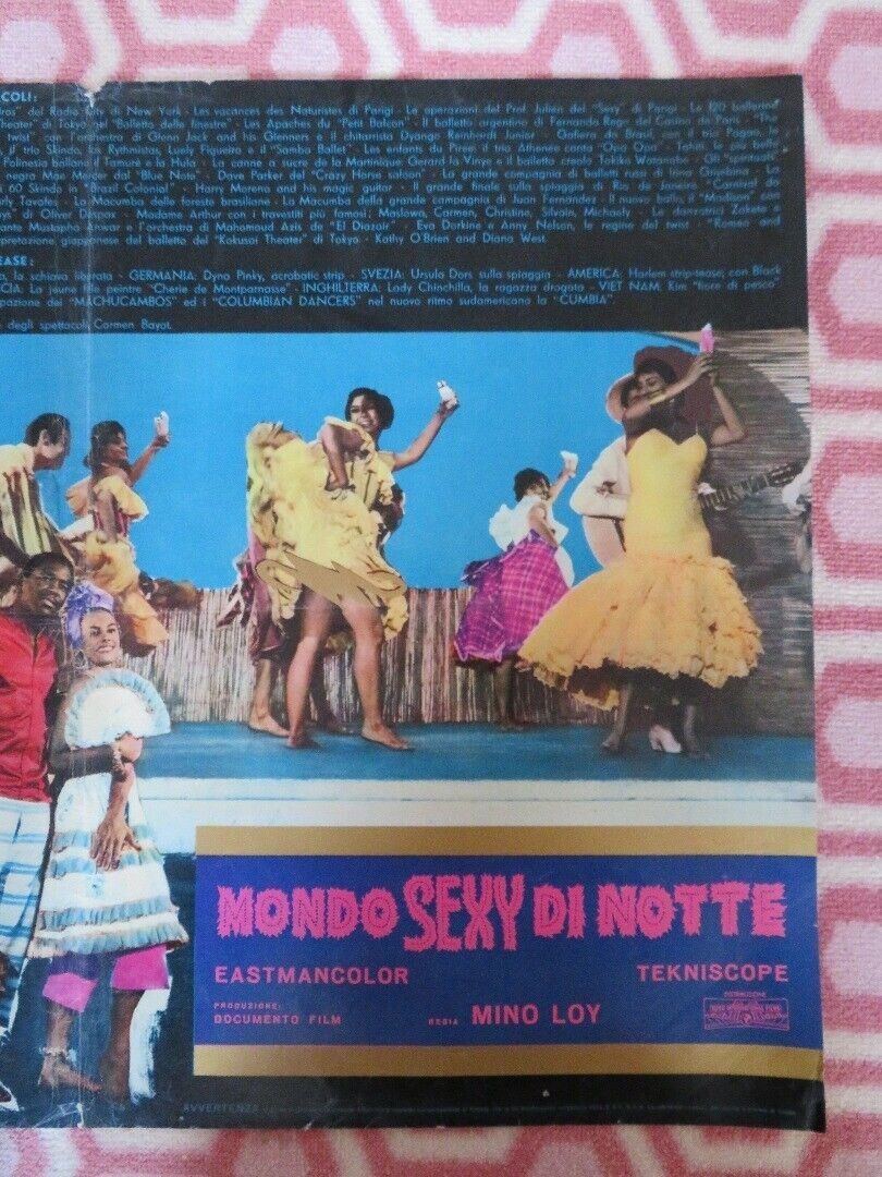 MONDO SEXY DI NOTTE/ Mondo Sexuality - C ITALIAN PHOTOBUSTA POSTER MINO LOY 1962 Movie posters
