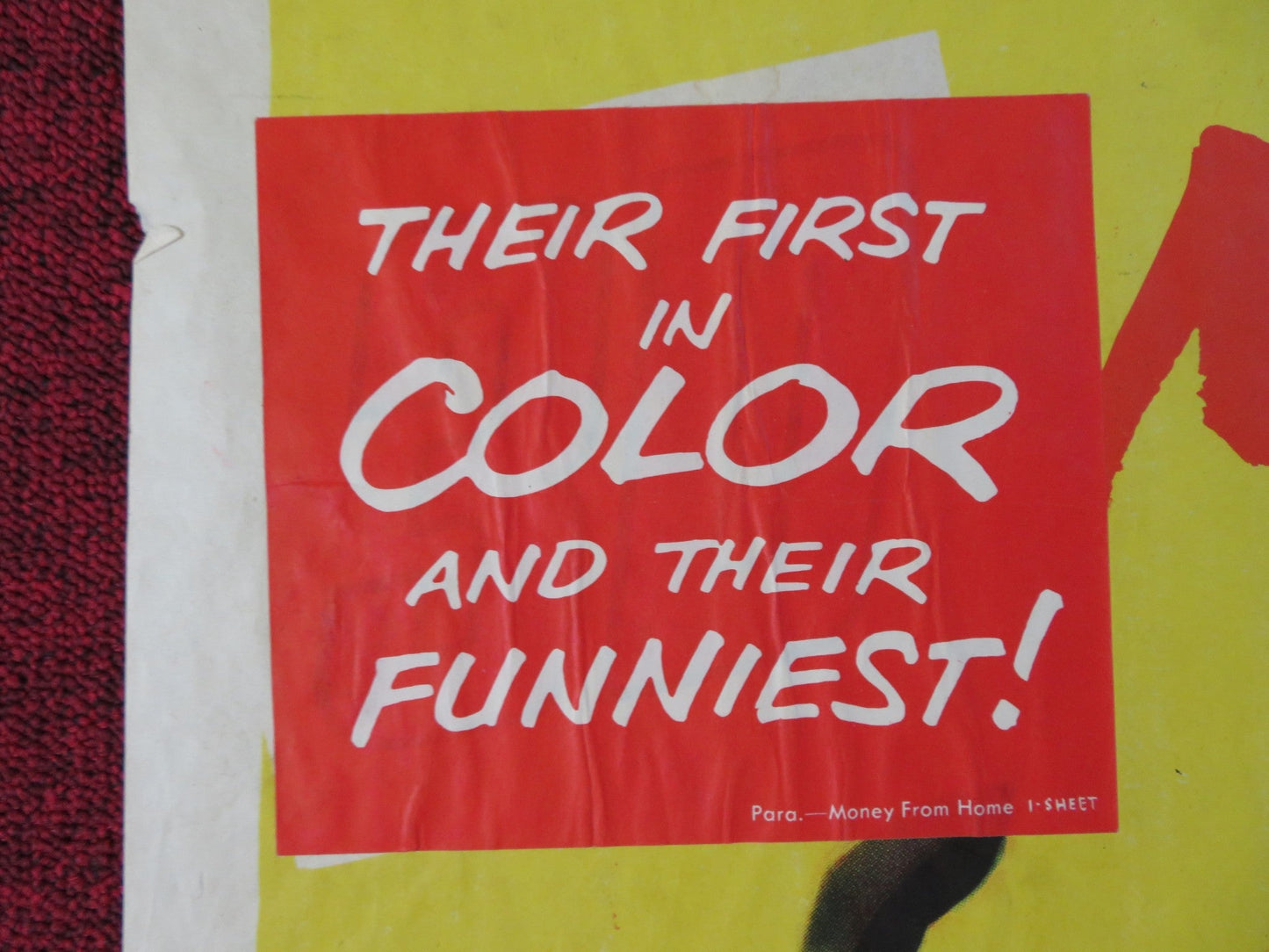 MONEY FROM HOME FOLDED US ONE SHEET POSTER DEAN MARTIN JERRY LEWIS 1954 Rendezvous Cinema Movie posters