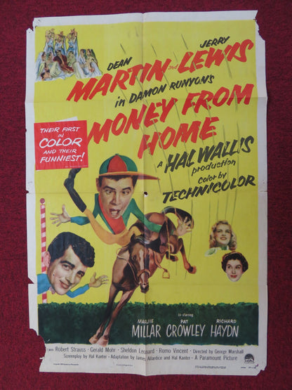 MONEY FROM HOME FOLDED US ONE SHEET POSTER DEAN MARTIN JERRY LEWIS 1954 Rendezvous Cinema Movie posters