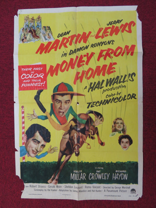 MONEY FROM HOME FOLDED US ONE SHEET POSTER DEAN MARTIN JERRY LEWIS 1954 Rendezvous Cinema Movie posters