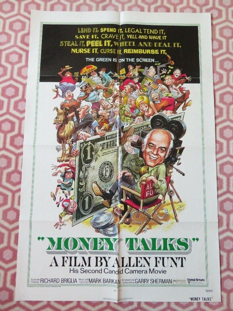 MONEY TALKS FOLDED US ONE SHEET POSTER ALLEN FUNT 1972 Movie posters