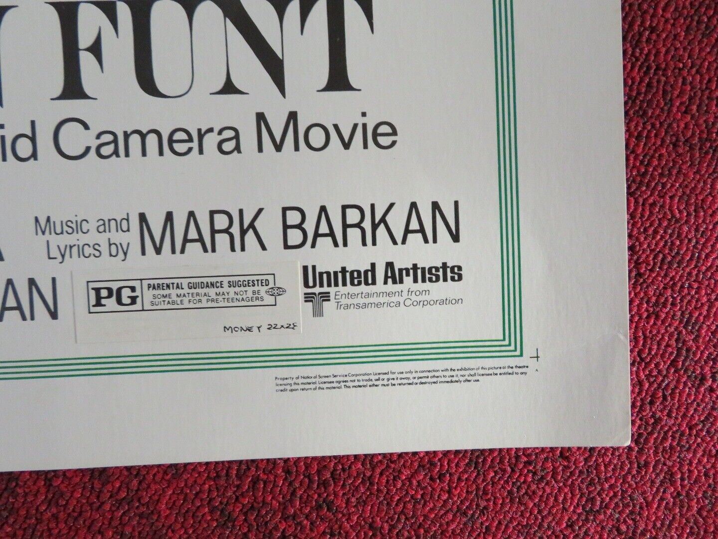 MONEY TALKS US HALF SHEET (22"x 28") POSTER ALLEN FUNT 1972 Movie posters