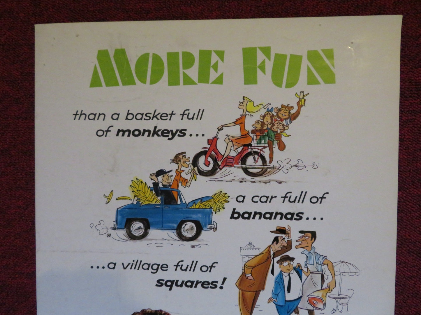 MONKEYS, GO HOME! US INSERT (14"x 36") POSTER DISNEY DEAN JONES CHEVALIER 1967 Rendezvous Cinema Movie posters