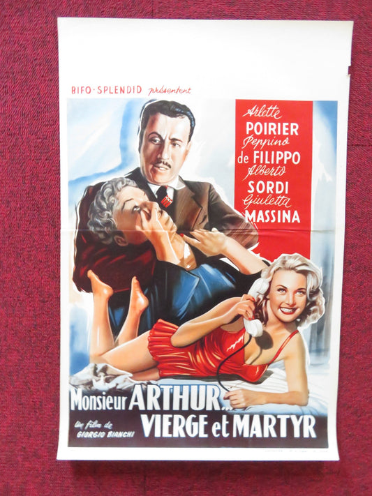 MONSIEUR ARTHUR.. VIERGE ET MARTYR BELGIUM (14"x 21.5") POSTER A. POIRIER 1953 Rendezvous Cinema Movie posters