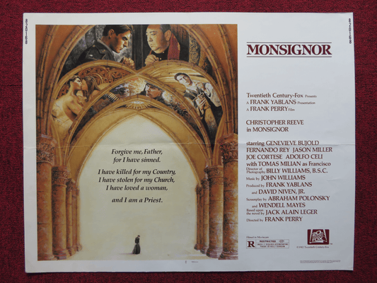 MONSIGNOR US HALF SHEET (22"x 28") POSTER CHRISTOPHER REEVE GENEVIEVE BUJOLD '82 Rendezvous Cinema Movie posters