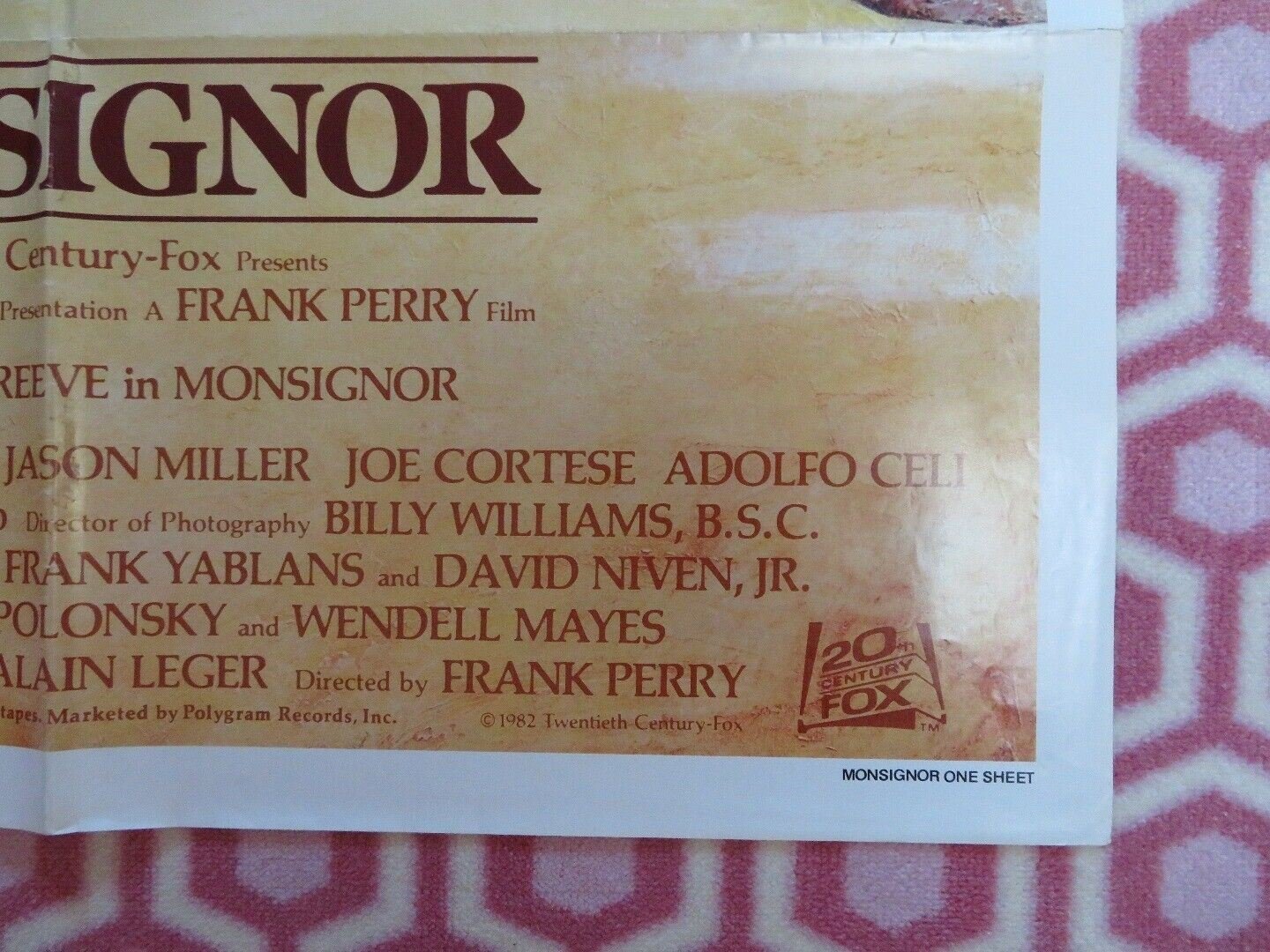 MONSIGNOR US ONE SHEET POSTER CHRISTOPHER REEVE 1982 - Rendezvous Cinema