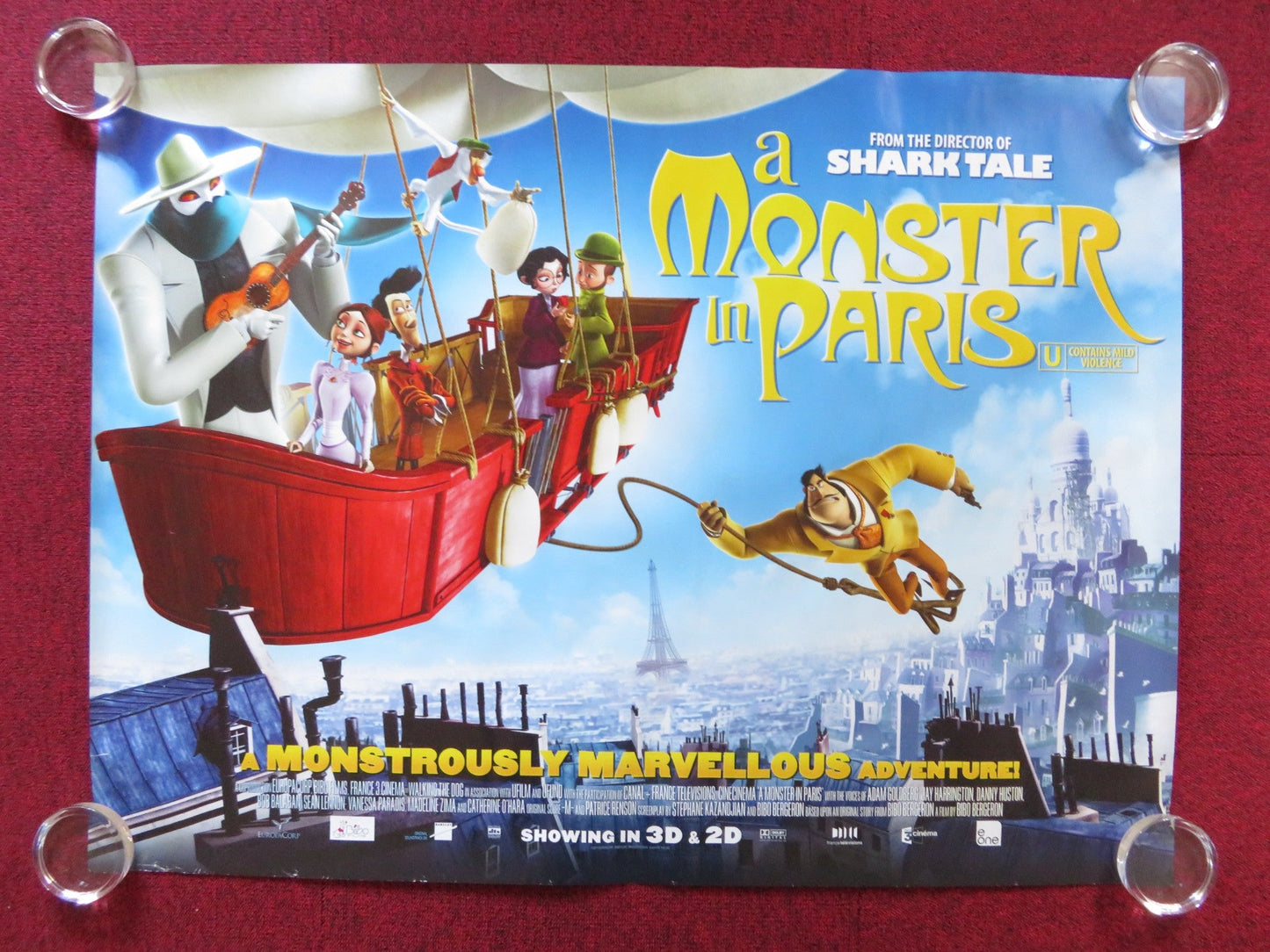 MONSTER IN PARIS UK QUAD (30"x 40") ROLLED POSTER MATTIEU CHEDID V. PARADIS 2011 Rendezvous Cinema Movie posters