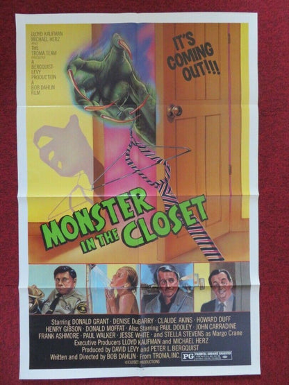 MONSTER IN THE CLOSET FOLDED US ONE SHEET POSTER DONALD GRANT DENISE DUBARRY '86 - Rendezvous Cinema