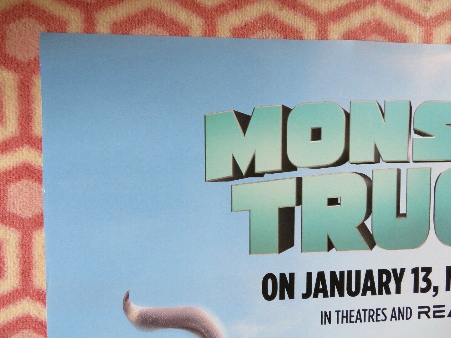 MONSTER TRUCKS US ONE SHEET ROLLED POSTER LUCAS TILL JANE LEVY 2016 Movie posters