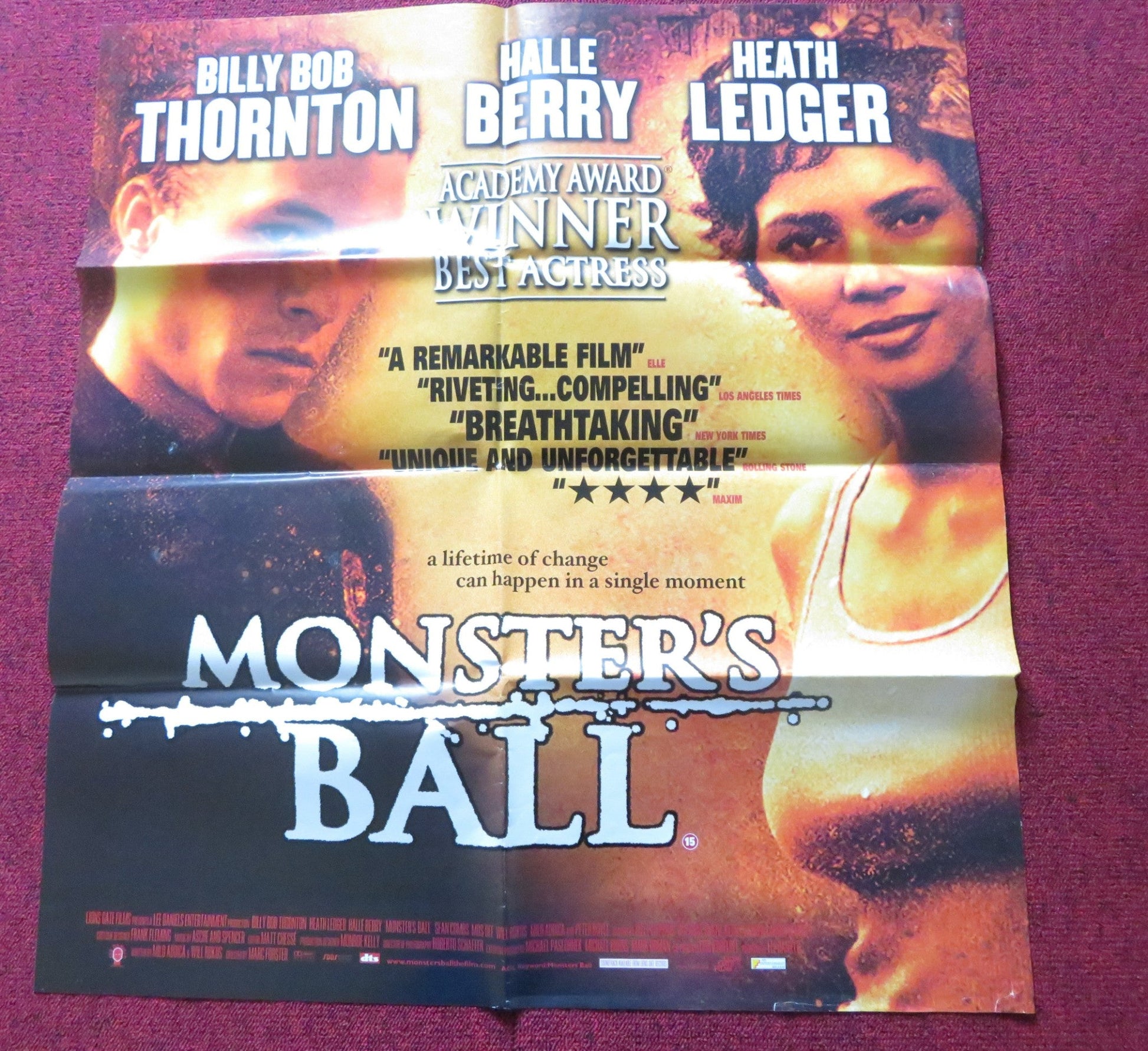 MONSTER'S BALL FILM POSTER HEATH LEDGER HALLIE BERRY 2001 Rendezvous Cinema Movie posters