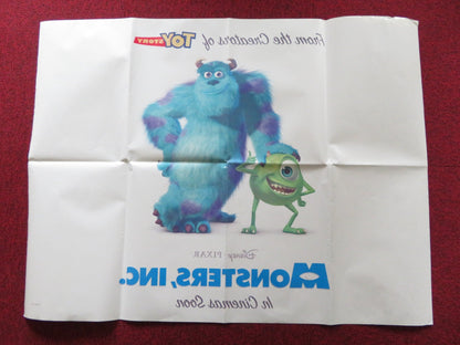 MONSTERS, INC. UK QUAD POSTER FOLDED DISNEY PIXAR JOHN GOODMAN B. CRYSTAL 2001 Rendezvous Cinema Movie posters