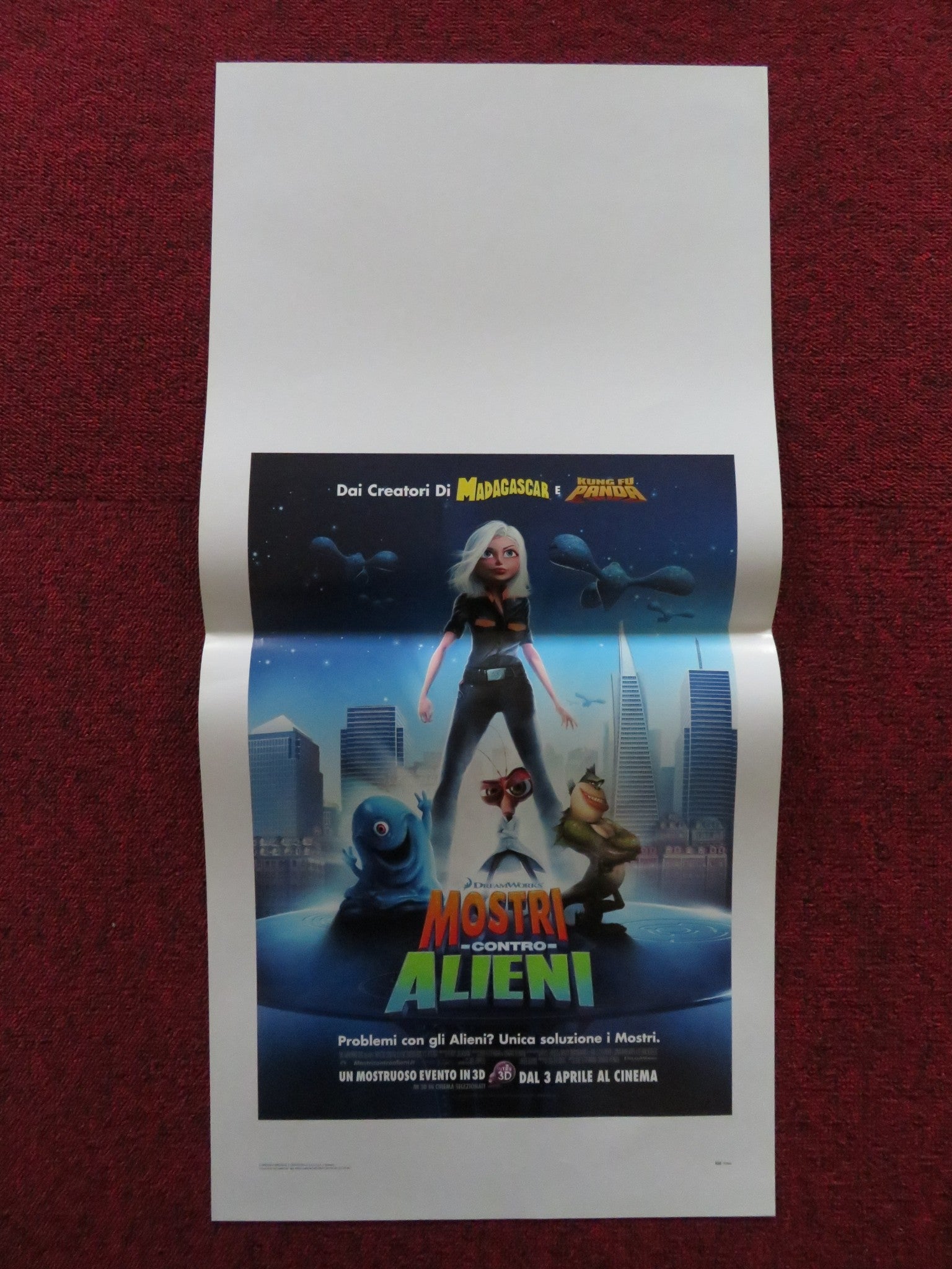 MONSTERS VS ALIENS ITALIAN LOCANDINA POSTER REESE WITHERSPOON SETH ROGEN 2009 Rendezvous Cinema Movie posters