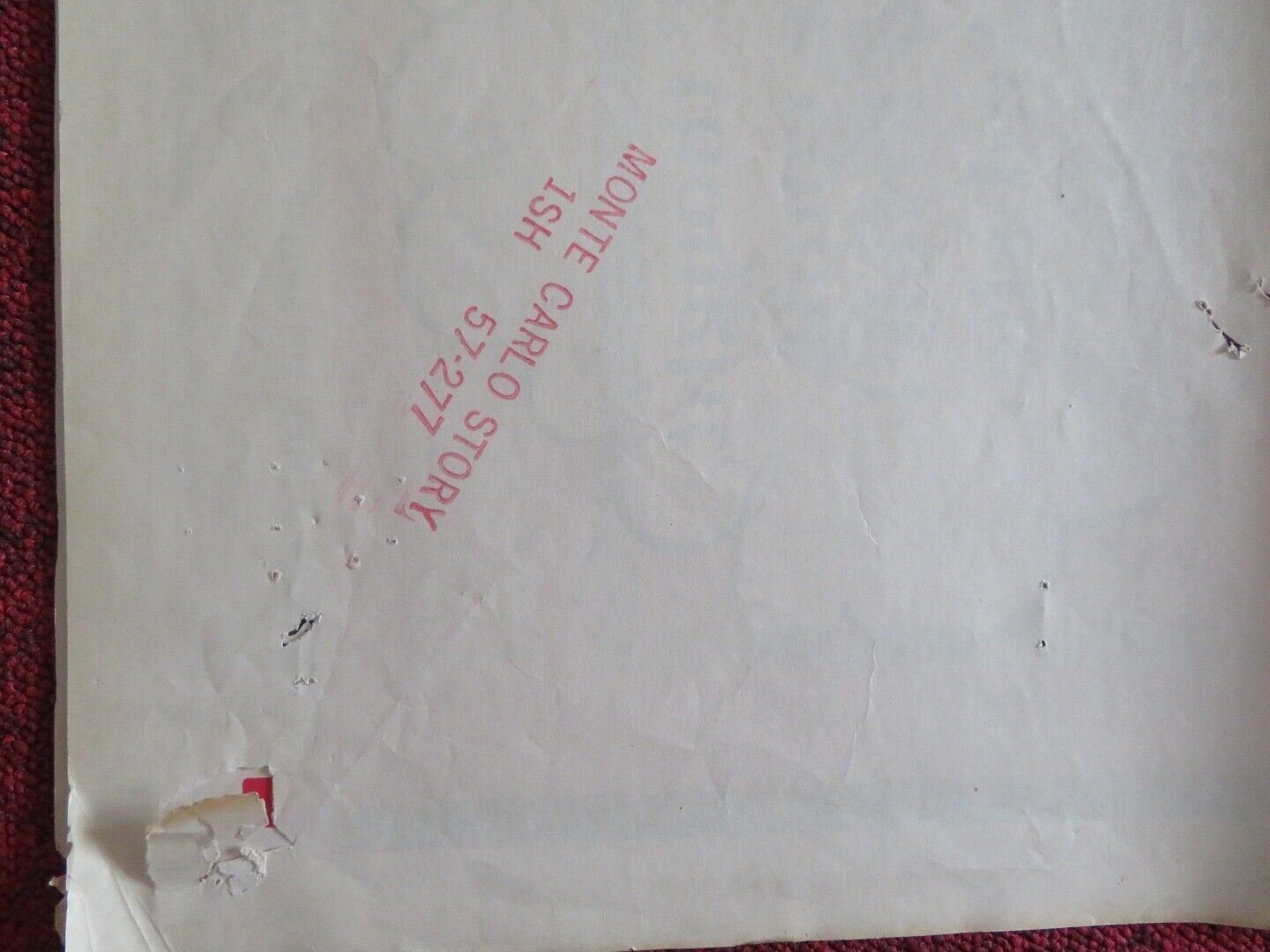 MONTE CARLO STORY FOLDED US ONE SHEET POSTER MARLENE DIETRICH 1957 Movie posters