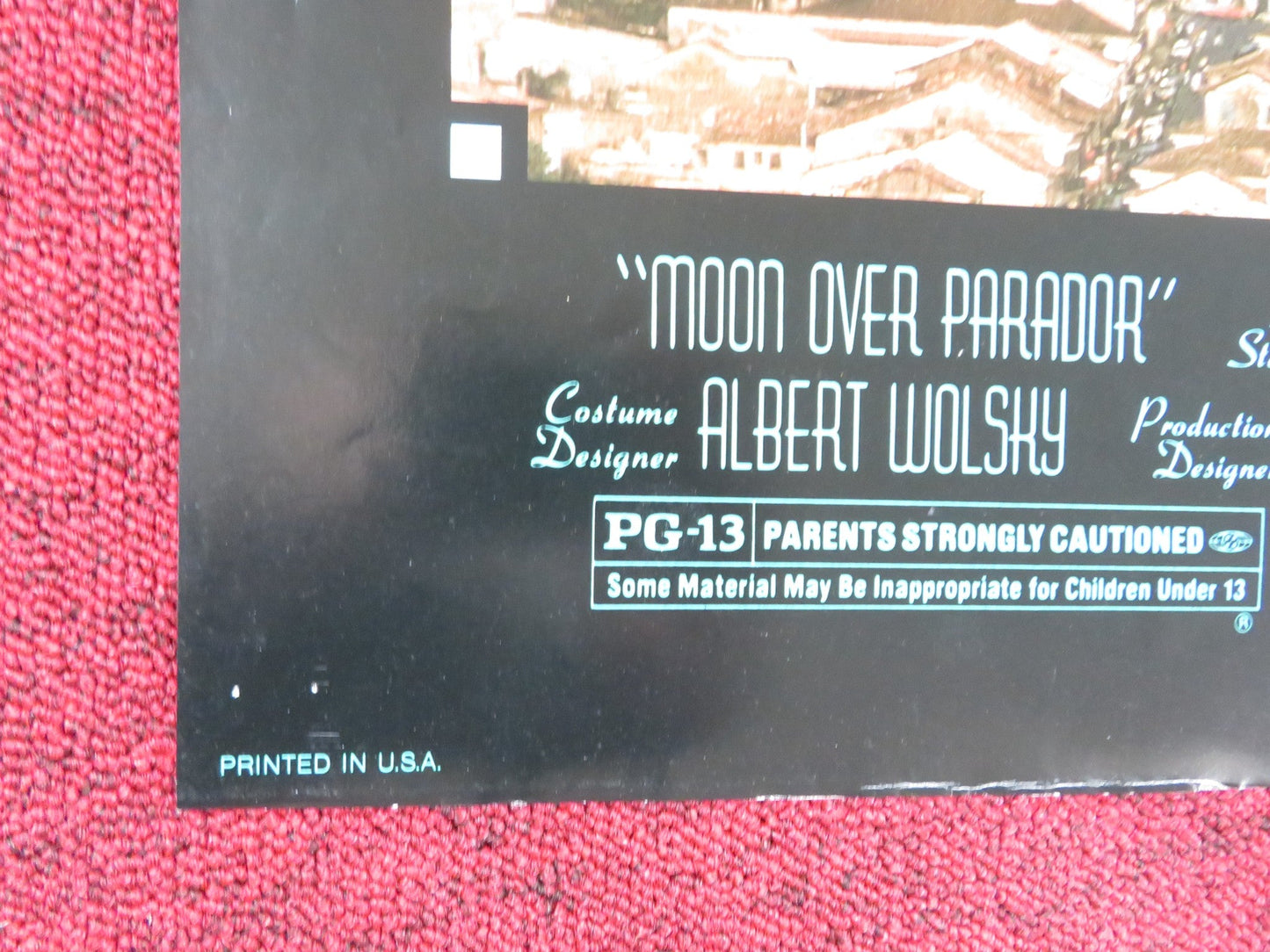 MOON OVER PARADOR FOLDED US ONE SHEET POSTER RICHARD DREYFUSS RAUL JULIA 1988 Rendezvous Cinema Movie posters