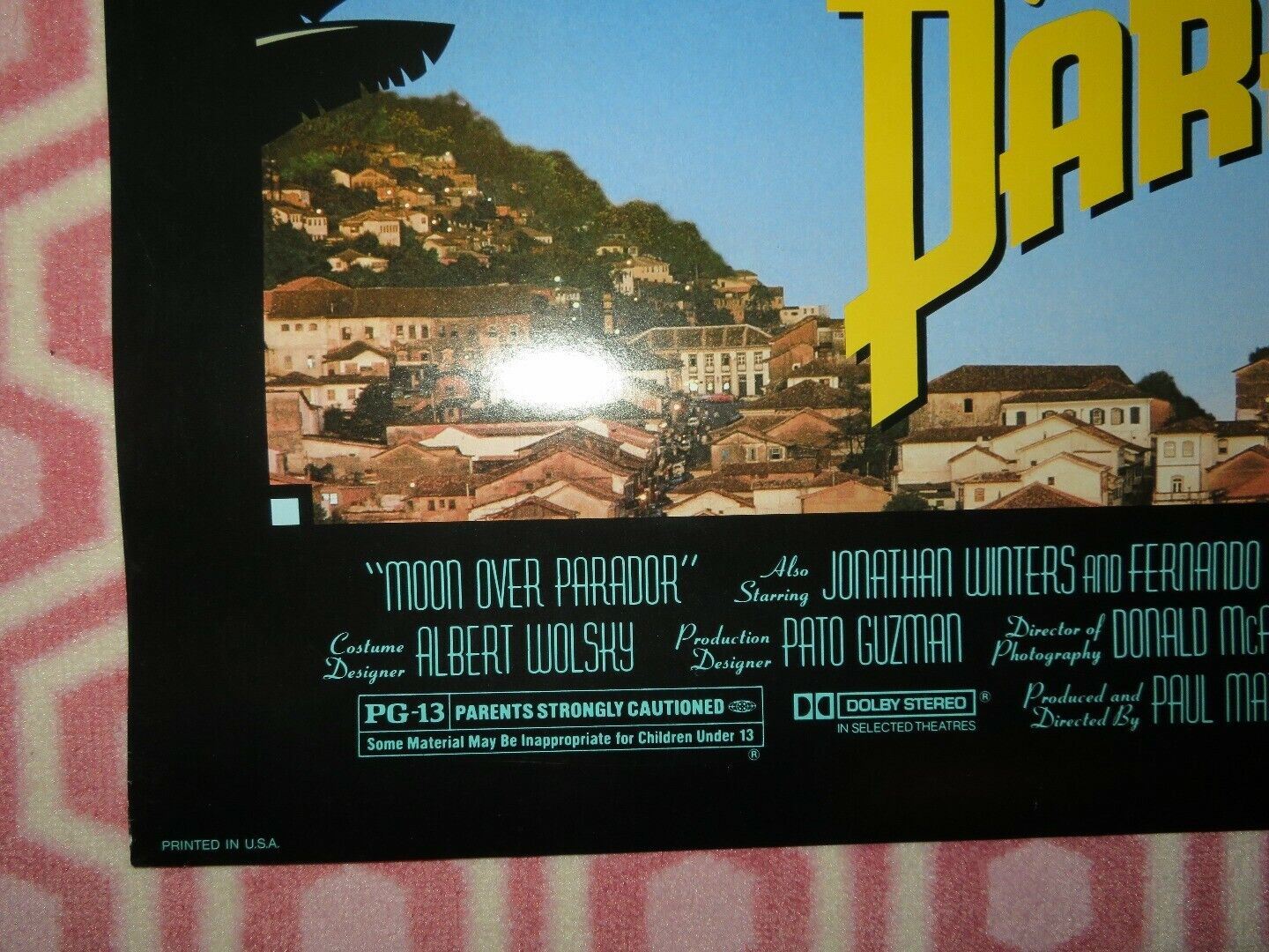 MOON OVER PARADOR US ONE SHEET ROLLED POSTER RICHARD DREYFUSS 1988 Movie posters