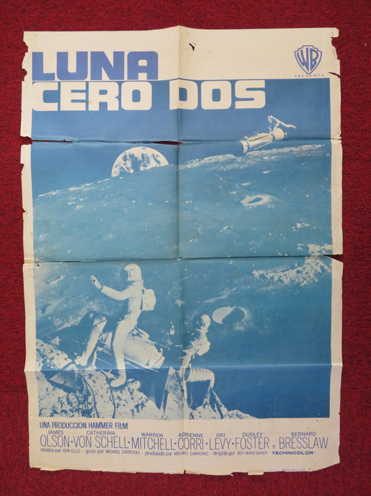 MOON ZERO TWO FOLDED SPANISH POSTER JAMES OLSON CATHERINE SCHELL 1969 Rendezvous Cinema Movie posters
