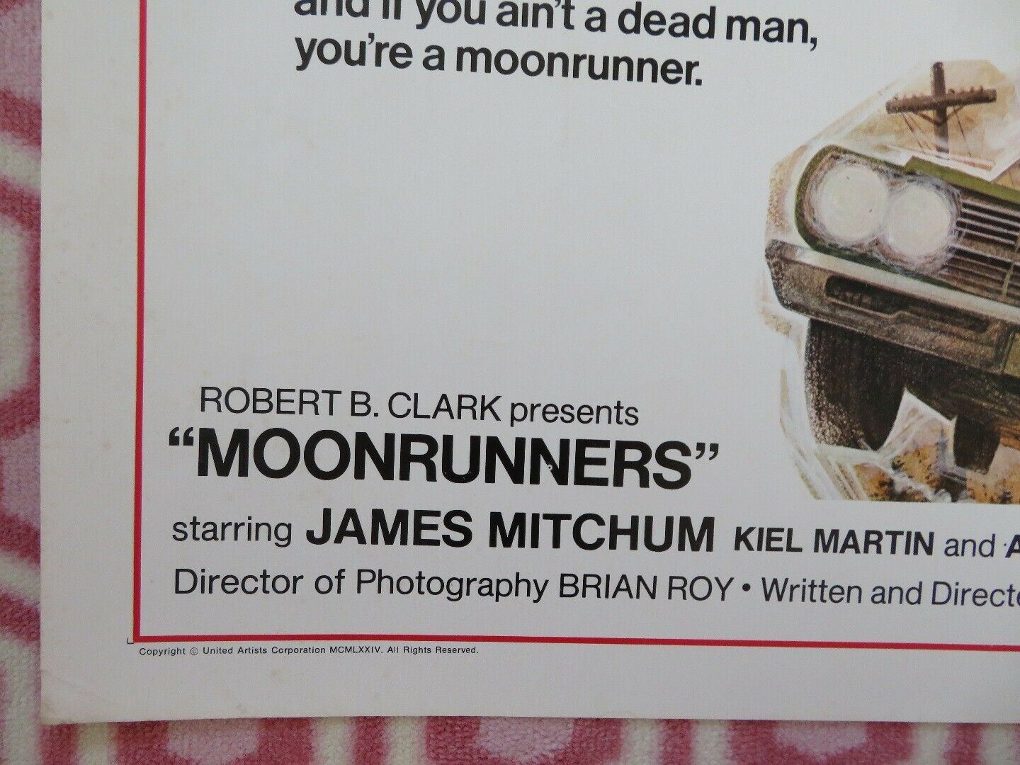 MOONRUNNERS US HALF SHEET (22"x 28") POSTER JAMES MITCHUM KIEL MARTIN 1975 - Rendezvous Cinema