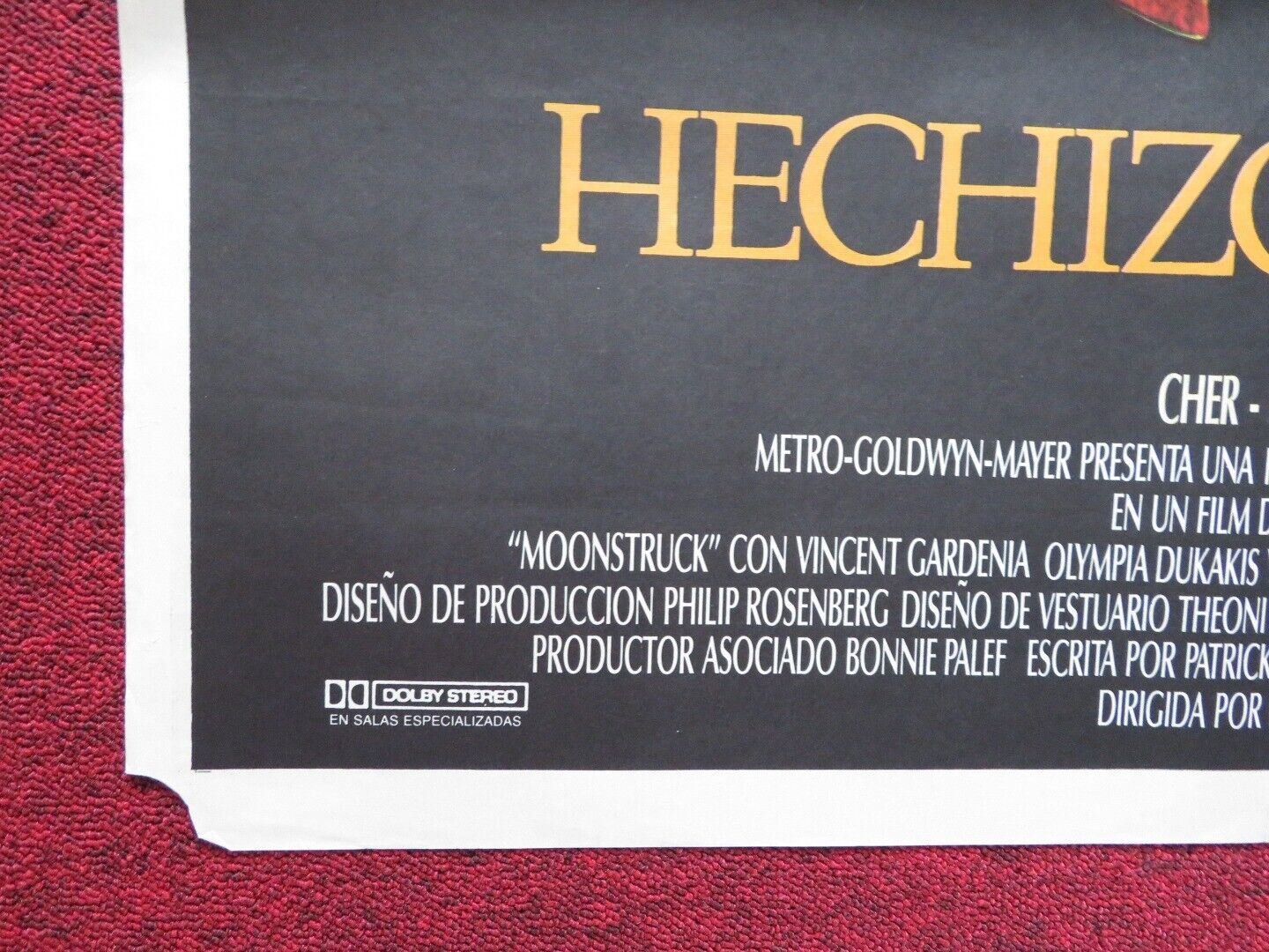 MOONSTRUCK FOLDED ARGENTINA ONE SHEET POSTER CHER NICOLAS CAGE 1987 Movie posters