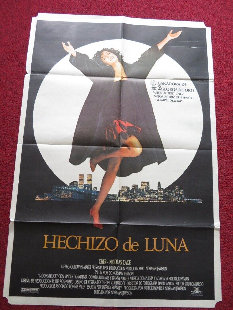 MOONSTRUCK FOLDED ARGENTINA ONE SHEET POSTER CHER NICOLAS CAGE 1987 Movie posters