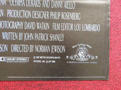 MOONSTRUCK UK QUAD POSTER FOLDED CHER NICOLAS CAGE 1987 Rendezvous Cinema Movie posters