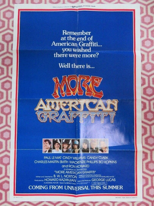 MORE AMERICAN GRAFFITI US ONE SHEET POSTER PAUL LE MAT C CLARK 1979 Movie posters