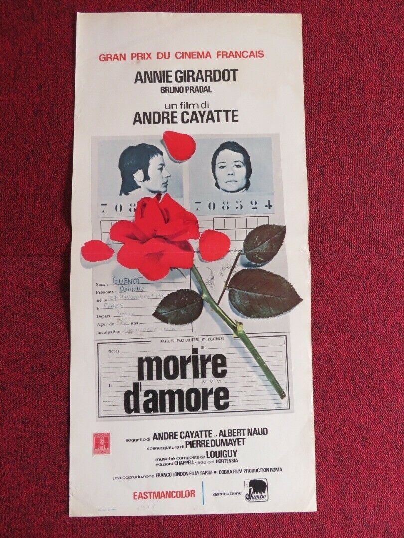MORIRE D'AMORE / Mourir d'aimer... ITALIAN LOCANDINA (27.5"x13") POSTER 1971 Movie posters
