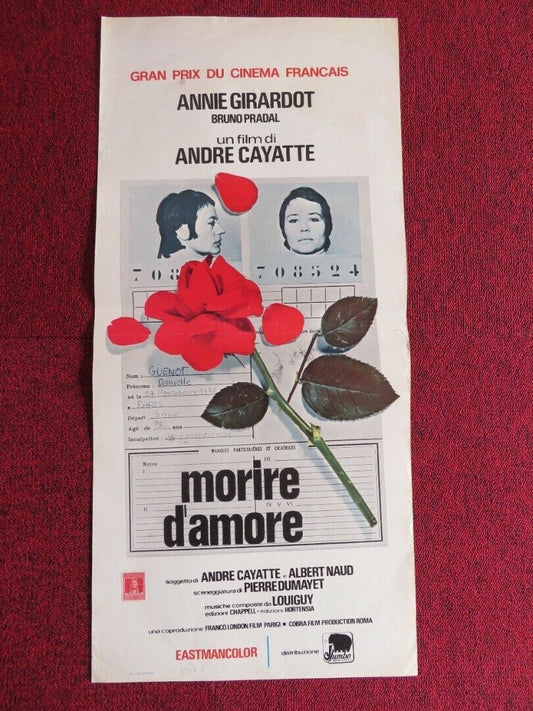 MORIRE D'AMORE / Mourir d'aimer... ITALIAN LOCANDINA (27.5"x13") POSTER 1971 Movie posters
