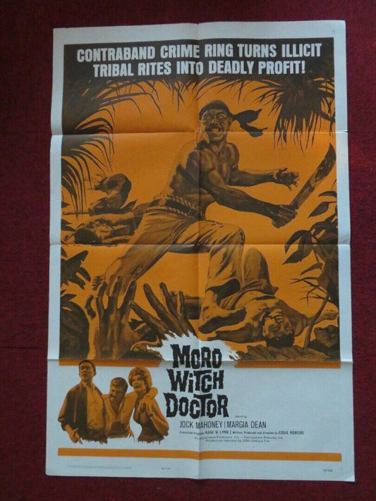 MORO WITCH DOCTOR FOLDED US ONE SHEET POSTER JACK MAHONEY MARGIA DEAN 1964 Movie posters