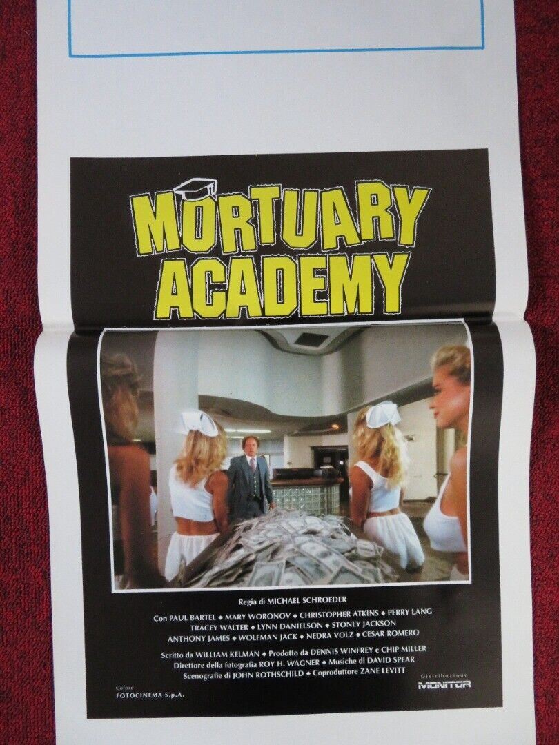 MORTUARY ACADEMY ITALIAN LOCANDINA (27.5"x13") POSTER PERRY LANG 1988 Movie posters