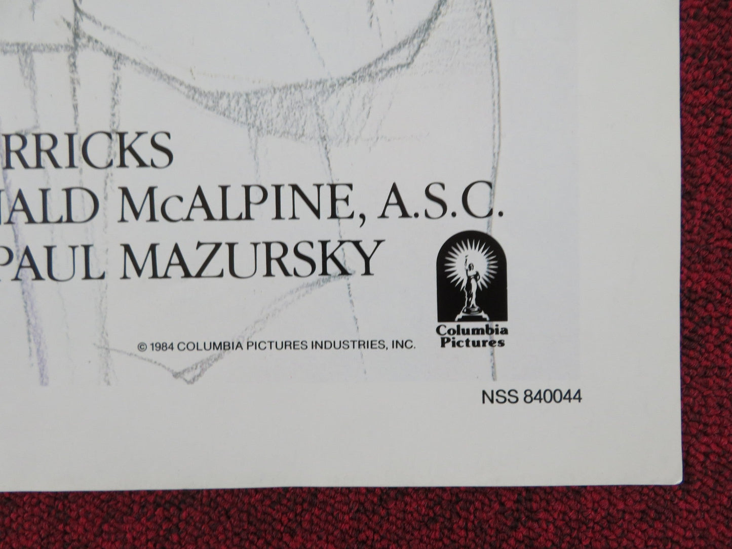 MOSCOW ON THE HUDSON FOLDED US ONE SHEET POSTER ROBIN WILLIAMS 1984 Rendezvous Cinema Movie posters