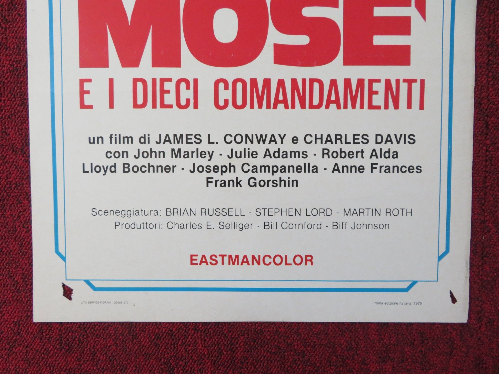 MOSE' E I DIECI COMANDAMENTI ITALIAN LOCANDINA POSTER JOHN MARLEY 1979 Rendezvous Cinema Movie posters