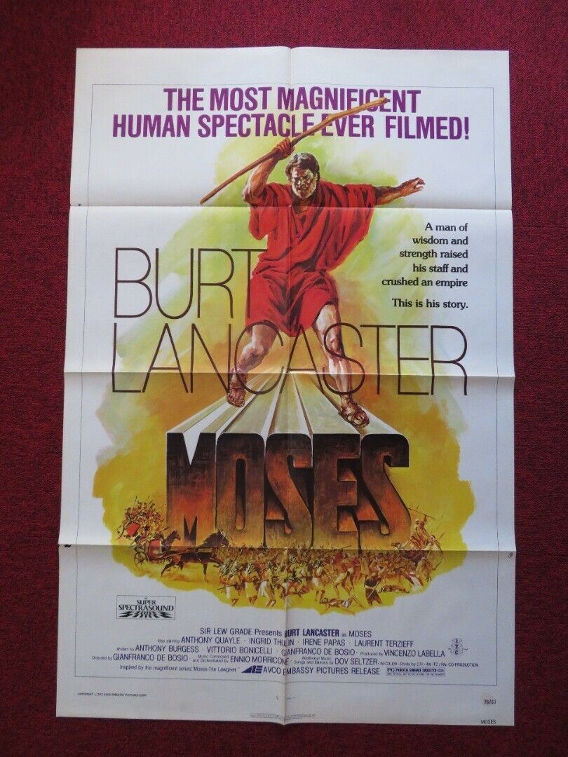 MOSES THE LAWGIVER TV MINI - SERIES FOLDED US ONE SHEET POSTER 1976 Movie posters