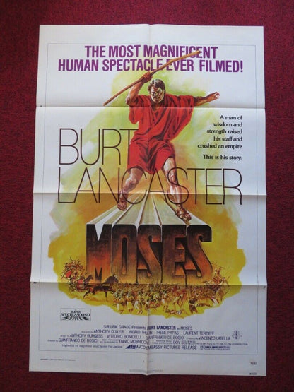MOSES THE LAWGIVER TV MINI - SERIES FOLDED US ONE SHEET POSTER 1976 Movie posters