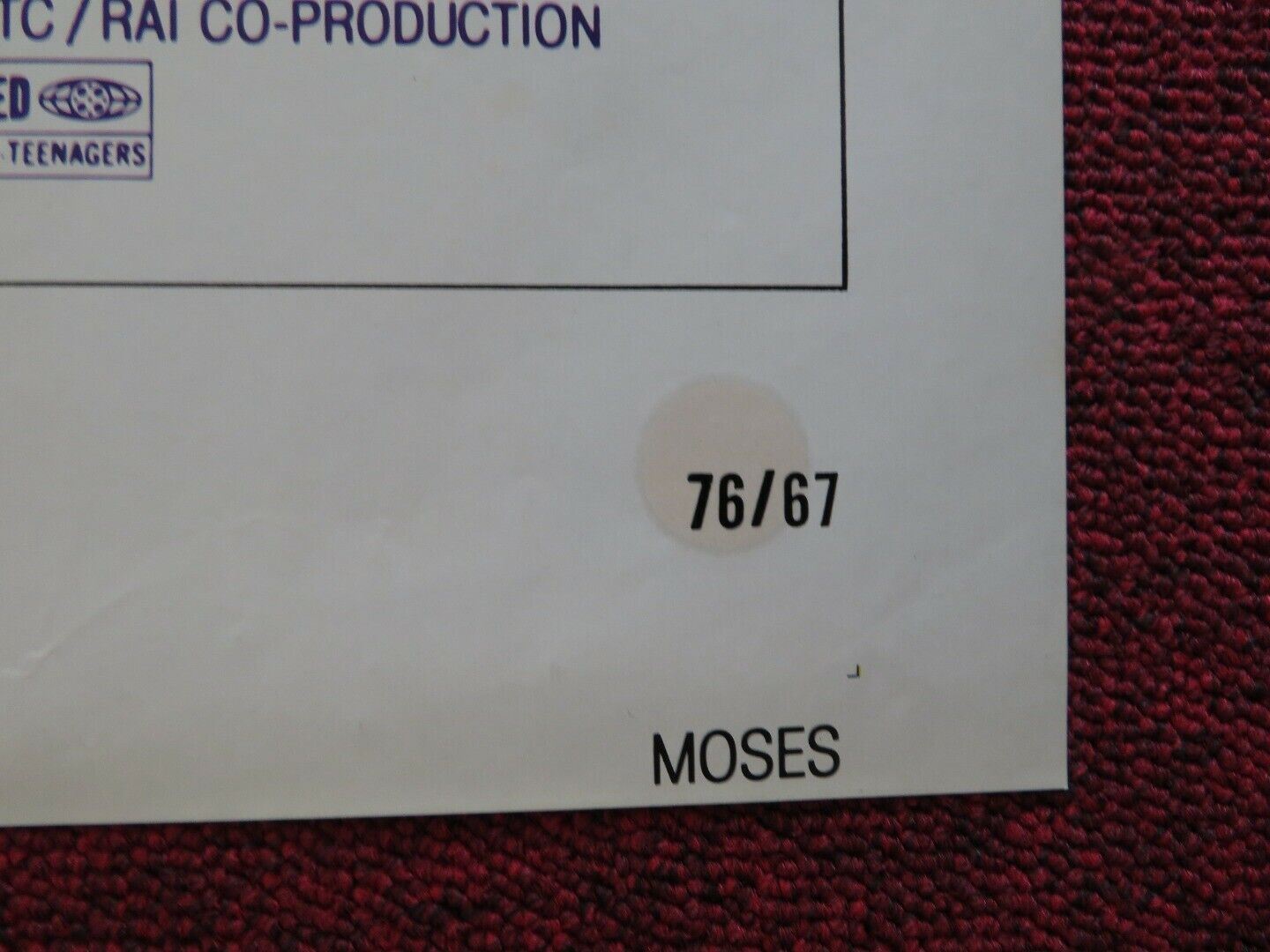 MOSES THE LAWGIVER TV MINI - SERIES FOLDED US ONE SHEET POSTER 1976 Movie posters