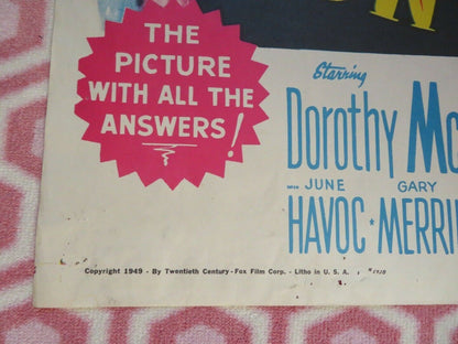 MOTHER DIDN'T TELL ME FOLDED US ONE SHEET POSTER DORTHY MCGUIRE 1950 Movie posters