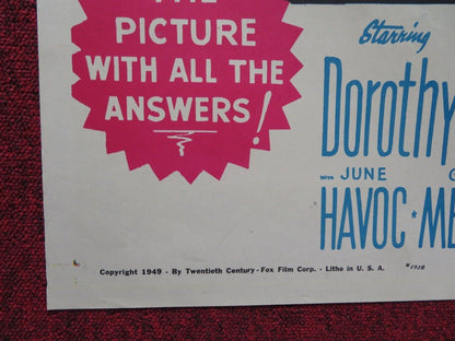 MOTHER DIDN'T TELL ME FOLDED US ONE SHEET POSTER WILLIAM LUNDIGAN MCGUIRE 1950 - Rendezvous Cinema