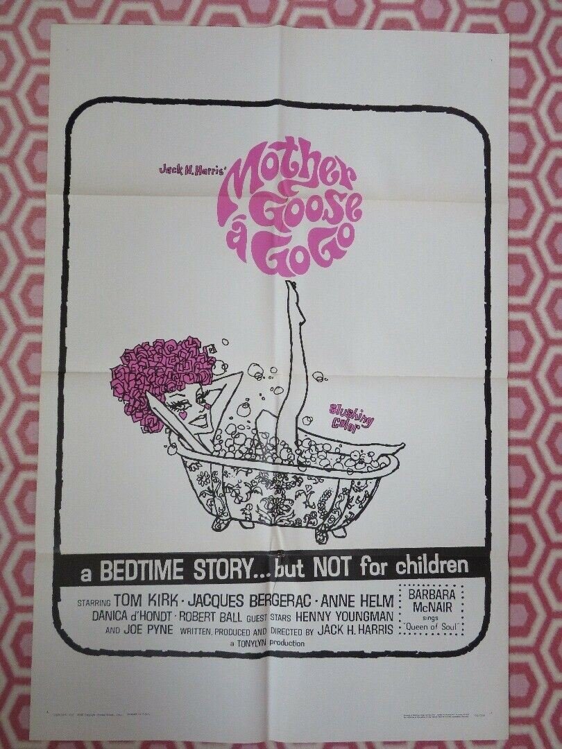 MOTHER GOOSE A GO - GO / UNKISSED BRIDE ONE SHEET POSTER TOM KIRK 1966 Movie posters