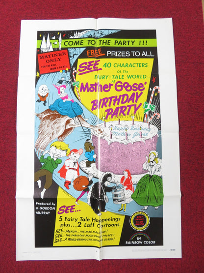 MOTHER GOOSE'S BIRTHDAY PARTY FOLDED US ONE SHEET POSTER K. GORDON MURRAY 1970 Rendezvous Cinema Movie posters