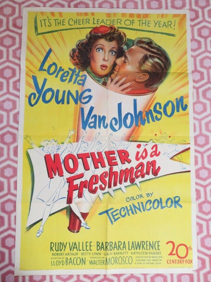 MOTHER IS A FRESHMAN FOLDED US ONE SHEET POSTER LORETTA YOUNG VAN JOHNSON 1949 - Rendezvous Cinema