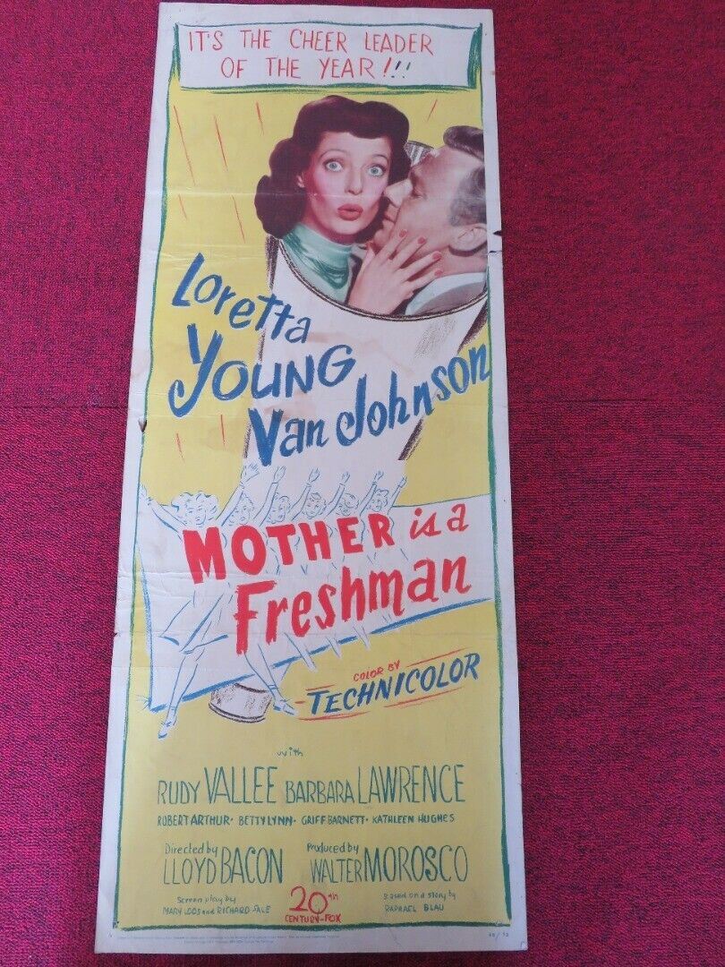 MOTHER IS A FRESHMAN US INSERT (14"x 36") POSTER LORETTA YOUNG VAN JOHNSON 1949 Movie posters