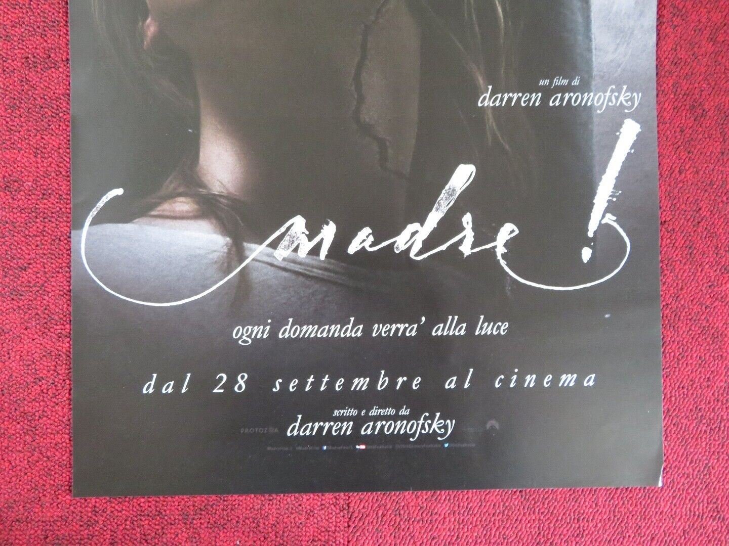 MOTHER! ITALIAN LOCANDINA (27"x13") POSTER JENNIFER LAWRENCE D ARONOFSK 2017 Rendezvous Cinema Movie posters