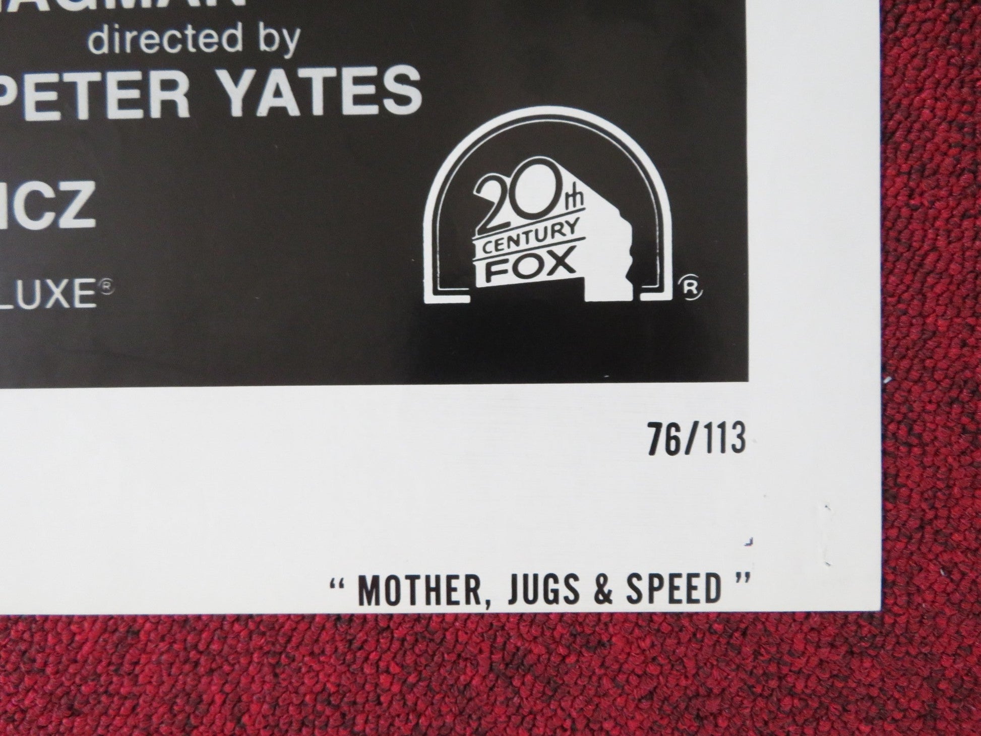 MOTHER, JUGS & SPEED FOLDED US ONE SHEET POSTER BILL COSBY RAQUEL WELCH 1976 Rendezvous Cinema Movie posters