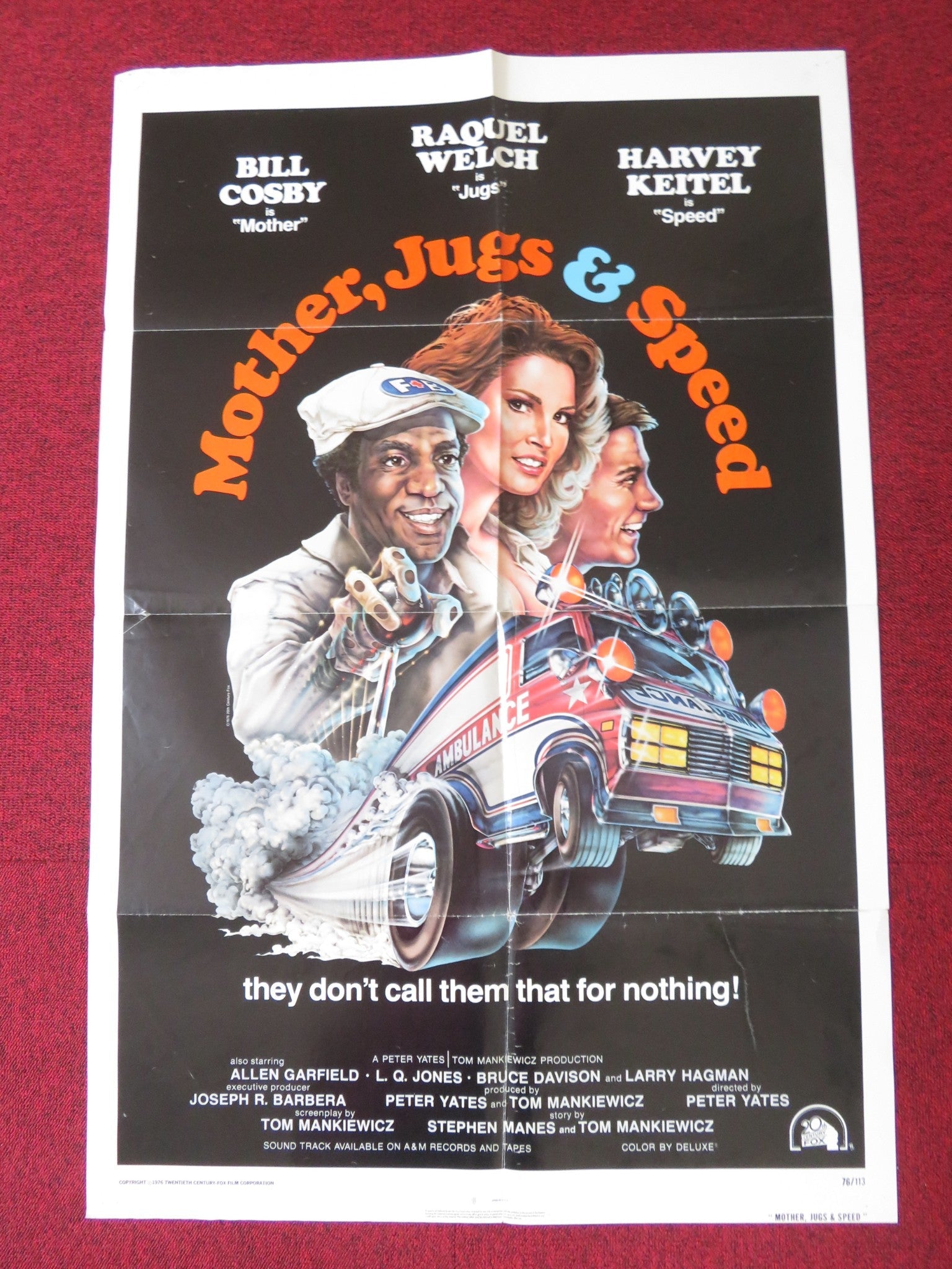 MOTHER, JUGS & SPEED FOLDED US ONE SHEET POSTER BILL COSBY RAQUEL WELCH 1976 Rendezvous Cinema Movie posters