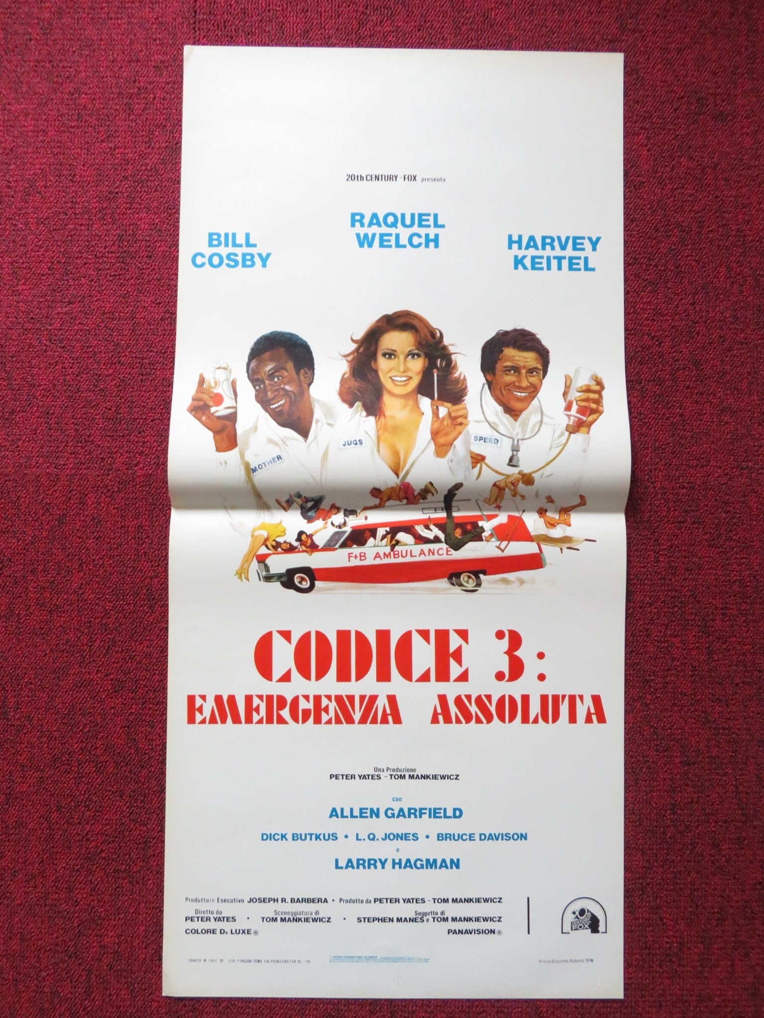 MOTHER, JUGS & SPEED ITALIAN LOCANDINA POSTER BILL COSBY RAQUEL WELCH 1976 Rendezvous Cinema Movie posters