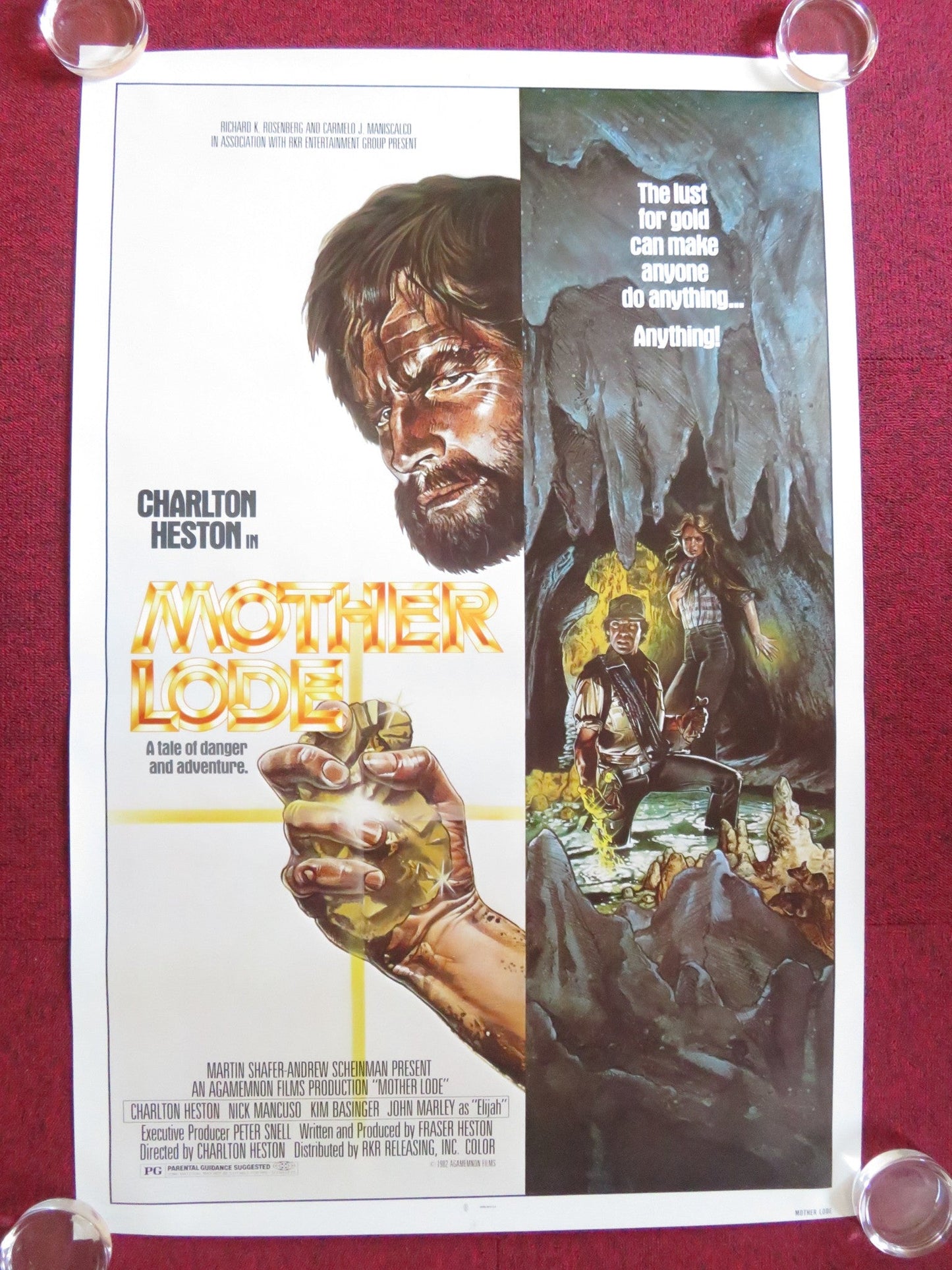 MOTHER LODE US ONE SHEET ROLLED POSTER CHARLTON HESTON KIM BASINGER 1982 Rendezvous Cinema Movie posters