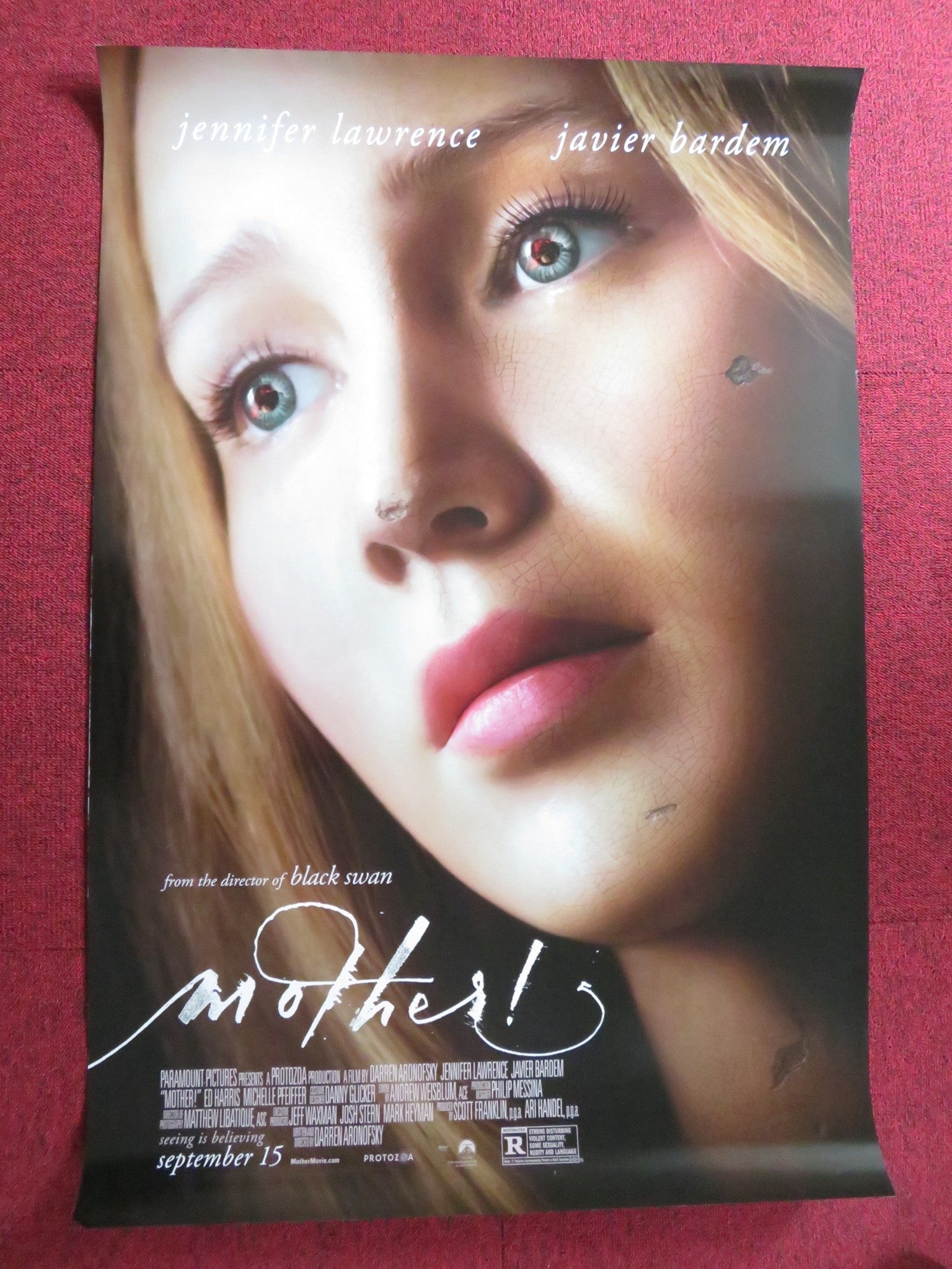 MOTHER! US ONE SHEET ROLLED POSTER JENNIFER LAWRENCE JAVIER BARDEM 2017 Rendezvous Cinema Movie posters