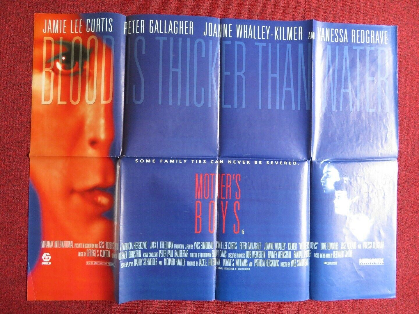 MOTHER'S BOYS UK QUAD POSTER PETER GALLAGHER JAMIE LEE CURTIS 1993 Movie posters