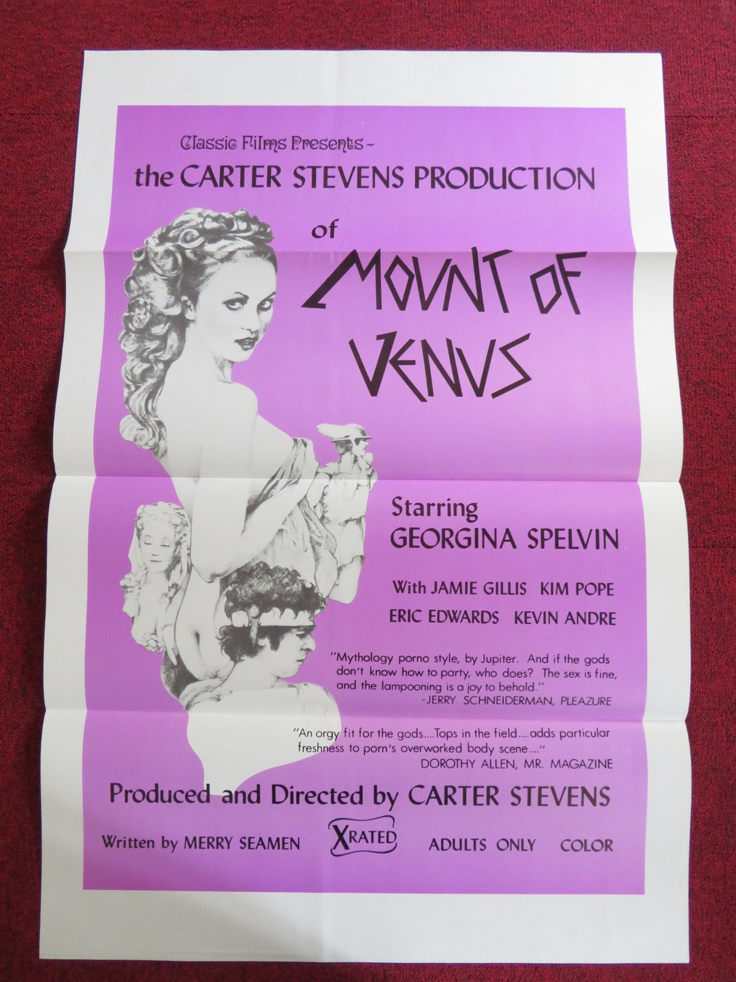 MOUNT OF VENUS US TRI FOLDED ONE SHEET ROLLED POSTER GEORGINA SPELVIN 1975 Rendezvous Cinema Movie posters