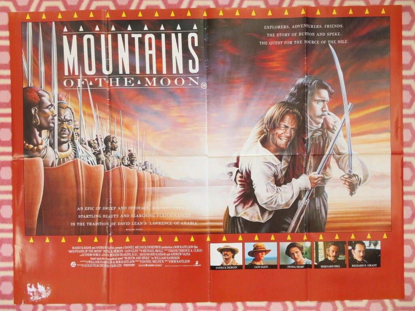 MOUNTAINS OF THE MOON BRITISH QUAD (30 x 40) POSTER PATRICK BERGIN 1989 Movie posters
